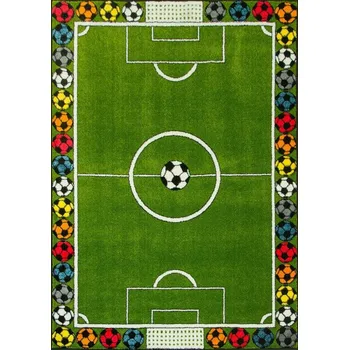 Koberec Dětský koberec Rainbow 11377/130 fotbalové hřiště, zelený