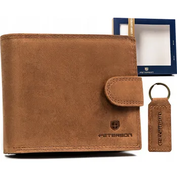 Peněženka Dárková sada: pánská kožená peněženka a klíčenka Barva: Světle Hnědá