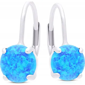 Náušnice Stříbrné Náušnice ryzost 925 s modrým opálem