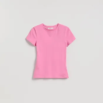 Dámské tričko Reserved - Tričko slim fit - růžová - 166HT-30X - 166HT-30X-M