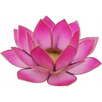 Svícen SVÍCEN LOTOSOVÝ KVĚT LOTUS Tealight Muszla Capiz stínovaný růžový
