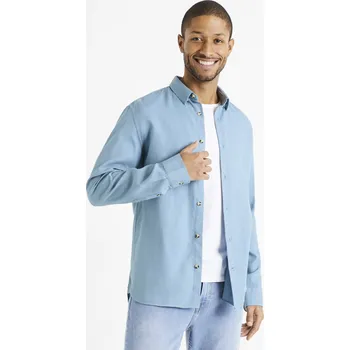 Pánské oblečení Celio Košile regular Datexture - Pánské Celio šedá 2173197