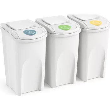 Odpadkový koš Sada odpadkových košů EMPIRO TRIO, světle šedá