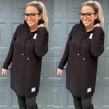 Dámský svetr Prodloužený svetr BOHYS Barva: Černá