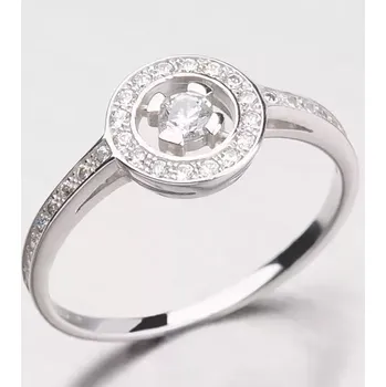 Oblečení a móda Dámský prsten bílé zlato 585 zirkon kruhový DZ1990-B velikost 59
