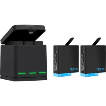 Digitální kamera Telesin Tříslotový nabíjecí box pro GoPro Hero 8 + 2 baterie (GP-BNC-801)