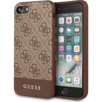 Pouzdro na mobilní telefon Zadní Kryt Guess pro Apple iPhone SE (2020) hnědý