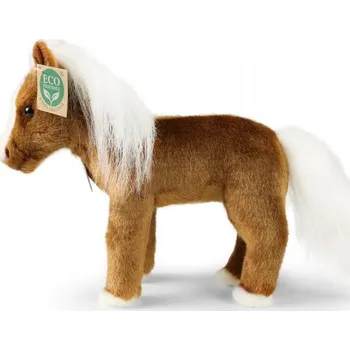 plyšák Plyšová Hračka Hnědý Koník Stojící Kůň - 23 cm