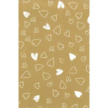 Papír Balicí papír zlatý a bílá srdce 2 x 0,70 m