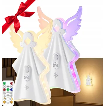 Lampička NOČNÍ LAMPA LED PRO DĚTI LAMPA RGB DO POKOJE + DÁLKOVÉ OVLÁDÁNÍ - 2 KS