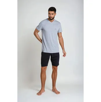 Pánské oblečení Pyžamo Duty 38881-90X šedo-černé - Henderson XXL