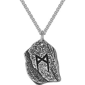 Oblečení a móda Ocelový přívěsek Runový kámen Mannaz & Vegvísir - Model BEZ ŘETÍZKU (pouze přívěsek)