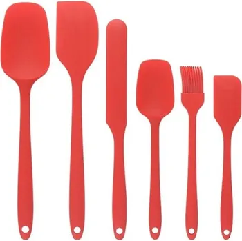 Váleček na těsto Sada 6 ks silikonového kuchyňského náčiní do domácnosti Špachtle obracečky mašlovačka nástroje na pečení a vaření červená
