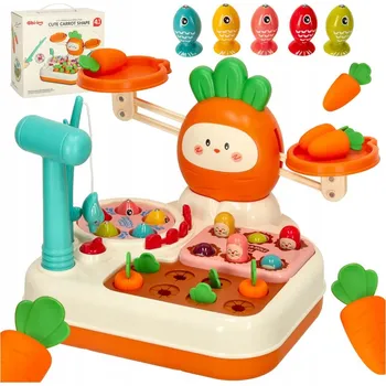 Výuková hračka Rovnoramenná váha zatloukačka rybaření hračka 4v1 Bibi-inn