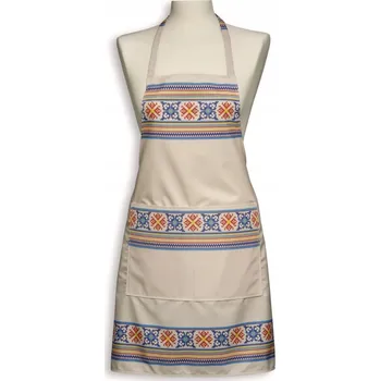 Kuchyňská zástěra Kuchyňská zástěra folk krzczonowski křížkový béžová