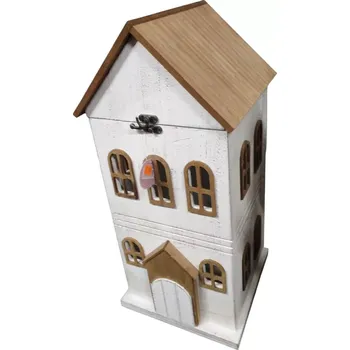 Vánoční světelná dekorace Svítí domeček dřevěný (Svítící LED dům dřevěný)