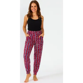 Dámské legíny NOVINKA- Dámské kalhoty typ legíny fialové s kruhy