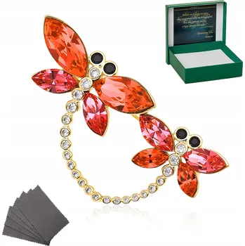 Brož ZLATÁ BROŽ S KRYSTALY 18K DÁREK + GRAVÍROVÁNÍ