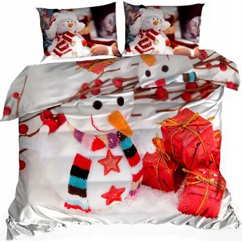 Povlečení 3D Bavlna saténové Povlečení 160x200 cm SNĚHULÁK