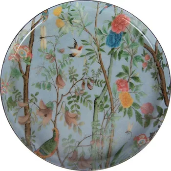 Podložka pod hrnec Modrý kovový podtácek Antique Garden - Ø 11*1 cm