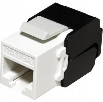 Konektor ROLINE Keystone konektor RJ45 kat. 6a, bílý, nestíněný, 180°