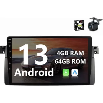 Autorádio Autorádio BMW E46 2-DIN Android 13 CarPlay 2 GB RAM 64 GB ROM