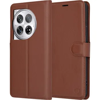 Pouzdro na mobilní telefon Techsuit Kožené folio OnePlus 12 Hnědé