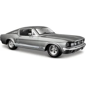 Hračka Maisto - 1967 Ford Mustang GT, metal šedá, 1:24