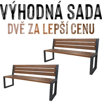 Zahradní lavice VÝHODNÁ SADA - 2x Zahradní lavička PANTHERA, s opěradlem bez područek