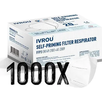 respirátor Respirátor skládací IVROU NR, FFP3, 1000 ks