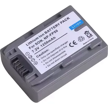 GREPRO Baterie Sony NP-FP70 1250mAh 7.2V / 7.4V Li-Ion - náhradní akumulátor pro digitální videokamery