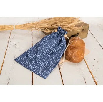 chlebník Látkový pytlík na pečivo - modrý