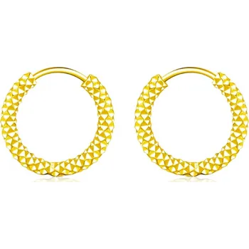 Náušnice Atreya Stříbrné pozlacené kruhové náušnice Diamond cut Hoops Množství: 1 samostatný kus