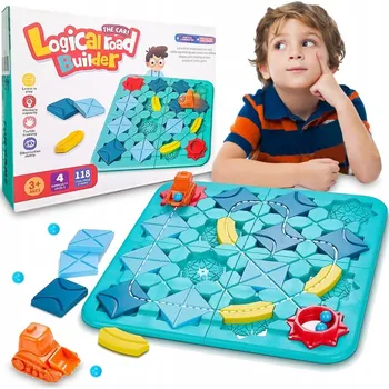 ostatní stavebnice LOGICKÁ HRA PUZZLE LABYRINT STAVĚNÍ CESTY STAVEBNICE BAGR JAKO DÁREK