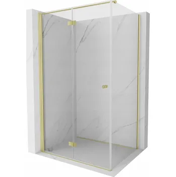 MEXEN MIST-F SPRCHOVÝ KOUT LEVÝ 70X100 TRANSPARENTNÍ ZLATÝ KARTÁČOVANÝ