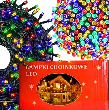 Vánoční dekorace VÁNOČNÍ OSVĚTLENÍ NA STROMEČEK SVĚTELNÝ ŘETĚZ 500 LED MULTIKOLOR VENKOVNÍ VNITŘNÍ