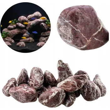 Dekorace do akvária 1kg červený Oblázek kámen do akvária