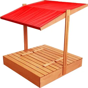 Pískoviště Pískoviště SANDERS se stříškou a lavičkami, červené