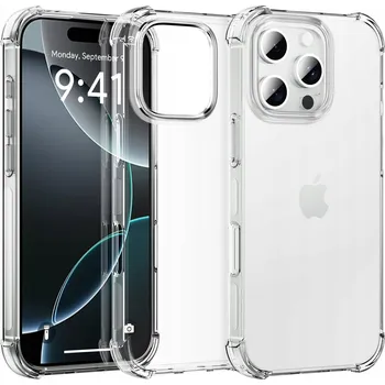 Pouzdro na mobilní telefon Pouzdro pro Apple iPhone 16 PRO, průhledný, odolný proti nárazům + 9H Sklo