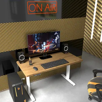 Psací stůl Elektrický stůl Homlando BIMOTION 1S 140x70 cm bílý/dub artisan