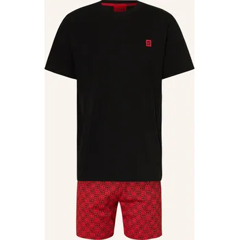 Pánské pyžamo Hugo Pánské Krátké Pyžamo Aaron, černá / červená, 56