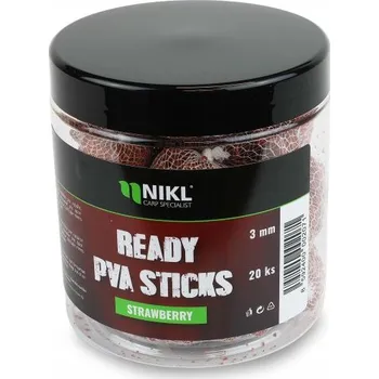Návnadová surovina Nikl Ready PVA Stick – Jahoda 20ks