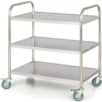 Nerezový policový GASTRO vozík, 860 x 540, tři police
