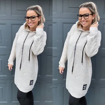 Dámský svetr Prodloužený svetr BOHYS Barva: Béžová