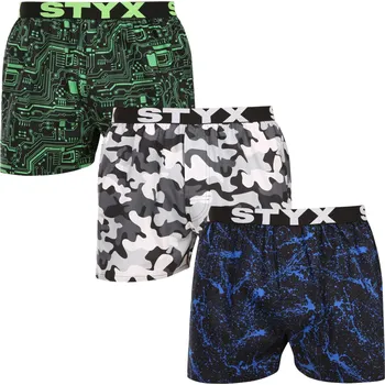 Trenýrky 3PACK pánské trenky Styx art sportovní guma vícebarevné (3B19234) M Možnost vrácení zboží ZDARMA do 120 dnů!