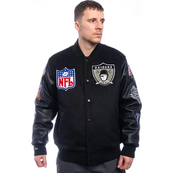 Pánská bunda Bunda Mitchell & Ness - NFL Blackout Collection Varsity Jacket Oakland Raiders - Black velikost XL