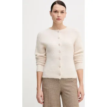 Dámský svetr Kardigan s příměsí vlny z alpaky Sandro Ferrone S9YBFNESPOLO béžová 01B, vel. M