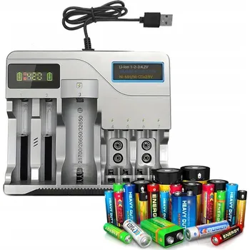 Nabíječka Pixel 6273 4 9V (6F22), 16340, 18650, 21700, 26650, AA, AAA