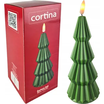 Svíčka LED SVÍČKA V TVARU VÁNOČNÍHO STROMEČKU 17,5 CM NA BATERIE ZELENÁ NÁPLŇ DO HŘBITOVNÉ SVÍČKY HŘBITOVNÍ SVÍČKA NÁPLNĚ