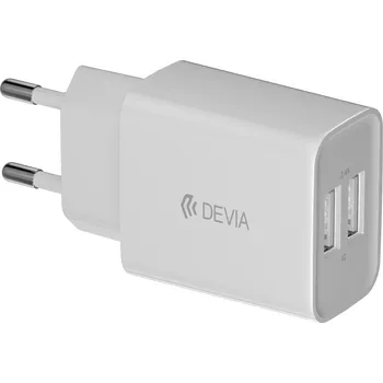 DEVIA SMART nabíječka 2x USB 2,4A / bílá
